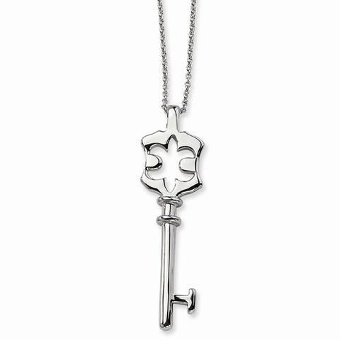 Stainless Steel Key Pendant On Necklace