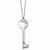 Stainless Steel Heart CZ Key Pendant On Necklace