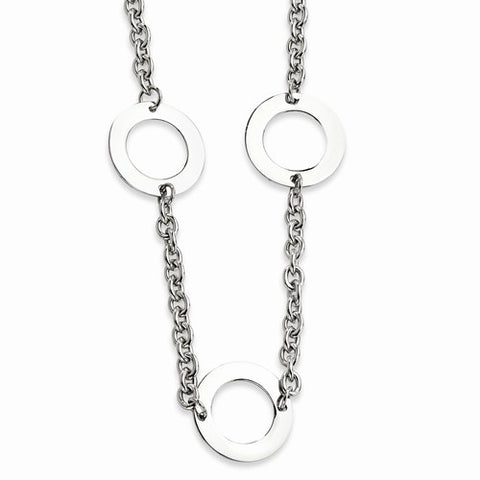 Stainless Steel Polished Circles Necklace