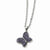 Stainless Steel Purple Crystal Butterfly Pendant On Necklace