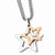 Stainless Steel Rose Ip-Plated Stars Pendant On Necklace