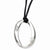 Stainless Steel Polished Oval Pendant On Necklace