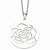 Stainless Steel Rose Cutout Pendant On Necklace