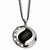 Stainless Steel Polished & Black Onyx Pendant On Necklace