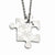 Stainless Steel Polished Puzzle Piece Pendant On Necklace