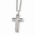 Stainless Steel Polished & Laser Cut Cross Pendant On Necklace