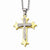 Stainless Steel Gold Ip-Plated Laser Cut Cross Necklace