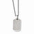 Stainless Steel Fancy CZ Dog Tag Pendant On Necklace