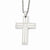 Stainless Steel Polished Cross CZs Pendant On Necklace