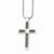 Stainless Steel Wire & Polished Cross Pendant On Necklace