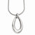 Stainless Steel Polished Teardrop Dangle Pendant On Necklace