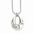 Stainless Steel Polished Butterfly & Heart Cut-Out Dangle Pendant Neck Pendant, 24 inch