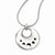 Stainless Steel Polished Circle Cut-Out Dangle Pendant On Necklace