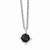 Stainless Steel Black CZ Pendant On Necklace