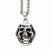 Stainless Steel Antiqued Skull Pendant On Necklace