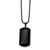 Stainless Steel Ip Black-Plated & Black Agate Dog Tag Necklace