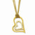 Stainless Steel Yellow Ip-Plated Laser-Cut Heart CZs Necklace