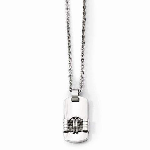 Stainless Steel Wirelay Dog Tag Necklace