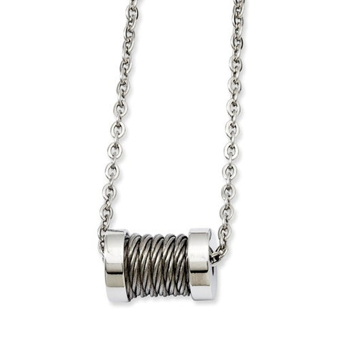 Stainless Steel Wire Barrel Necklace