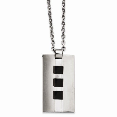 Stainless Steel Ip Black-Plated Accents Necklace