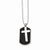 Stainless Steel Black-Plated Dog Tag & Polished Cross Necklace