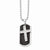 Stainless Steel Carbon Fiber Cross & Dog Tag Necklace