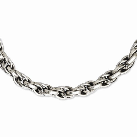 Stainless Steel Polished Oval Link Necklace