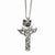 Stainless Steel Enameled Crown & Piece Cross Necklace