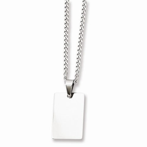 Stainless Steel Polished Dog Tag Necklace