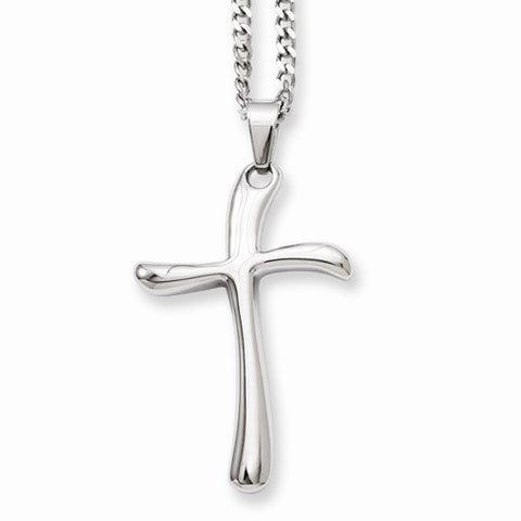 Stainless Steel Polished Fancy Cross Necklace