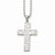 Stainless Steel Textured Cross Pendant On Necklace