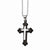 Stainless Steel Ip Black-Plated Cross Pendant On Necklace