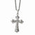 Stainless Steel Black Ip-Plated Cross Pendant On Necklace