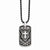 Stainless Steel Antiqued Cross Dog Tag Pendant On Necklace