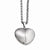 Stainless Steel Puffed Heart Pendant On Necklace