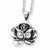 Stainless Steel Antiqued Flower Pendant On Necklace