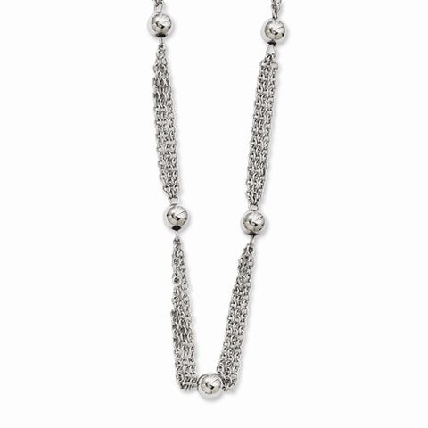 Stainless Steel Multi-Strand with BeadsNecklace