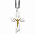 Stainless Steel Polished & Gold Ip-Plated Crucifix Necklace