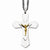 Stainless Steel Polished & Gold Ip-Plated Crucifix Necklace