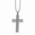 Stainless Steel Black-Plated & Black Diamonds Cross Necklace