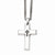 Stainless Steel Black Diamonds Cross Necklace