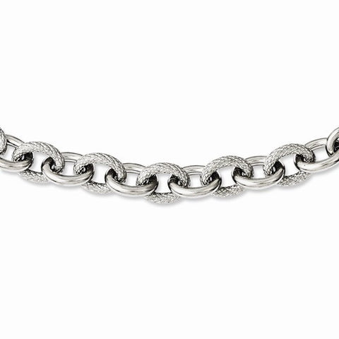 Stainless Steel Textured & Polished Necklace