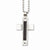 Stainless Steel Black Diamonds Cross Pendant On Necklace