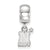 Navy Xs Charm Dangle Bead Charm in Sterling Silver