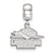 Longwood University Small Charm Dangle Bead in Sterling Silver