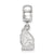 Ball State University Small Charm Dangle Bead in Sterling Silver