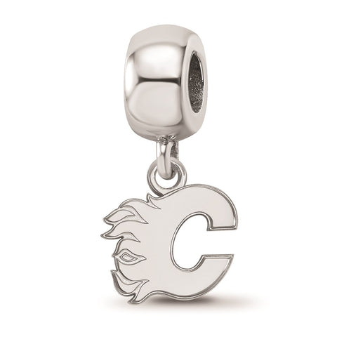 Sterling Silver NHL LogoArt Calgary Flames Xs Dangle Bead Charm