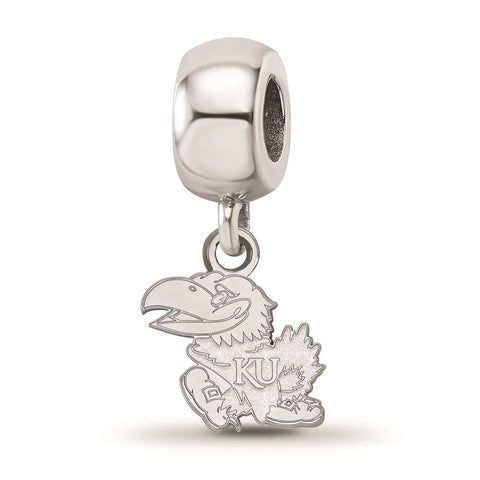 Sterling Silver LogoArt University of Kansas Xs Dangle Bead Charm