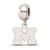 Sterling Silver LogoArt Michigan (University of) Xs Dangle Bead Charm