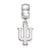 Indiana University Small Charm Dangle Bead in Sterling Silver